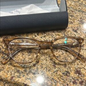 Warby Parker Brown Transparent blue light Glasses-no prescription - man or woman